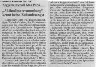 Frankfurter Rundschau 26.02.2003